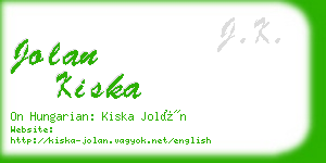 jolan kiska business card